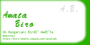 amata biro business card
